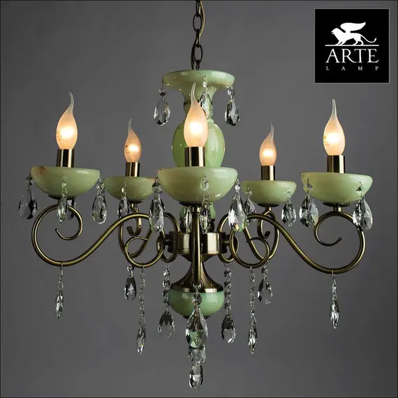 Подвесная люстра Arte Lamp Onyx Green A9592LM-5AB, изображение 4
