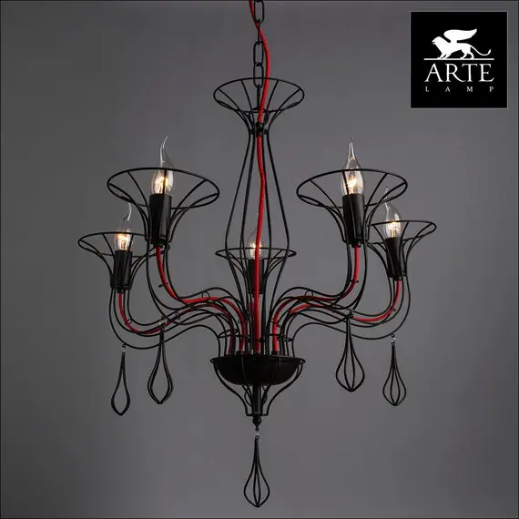 Подвесная люстра Arte Lamp Artefact A3225LM-5BK, изображение 3