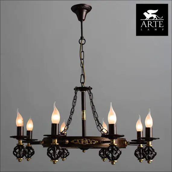 Подвесная люстра Arte Lamp Cartwheel A4550LM-8CK, изображение 4