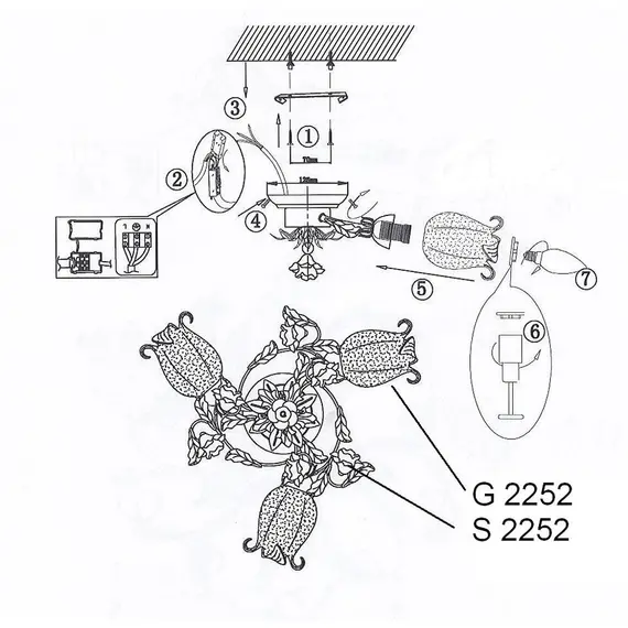 Потолочная люстра Odeon Light Ameli 2252/3C, изображение 3