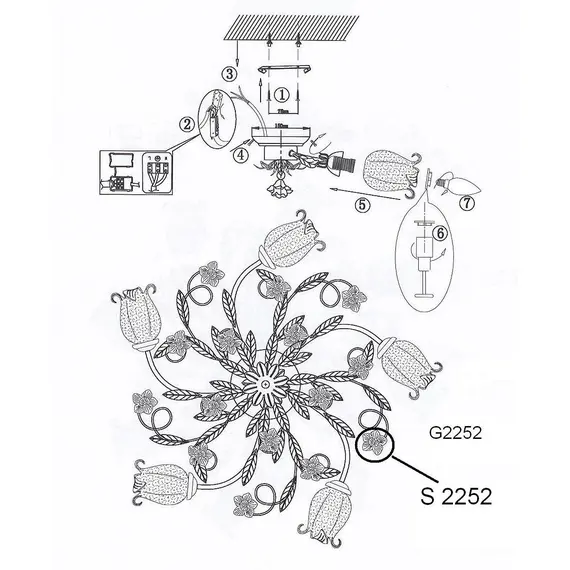Потолочная люстра Odeon Light Ameli 2252/5C, изображение 3