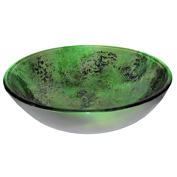 Накладная стеклянная раковина чаша (умывальник) Nova Mareno зеленая