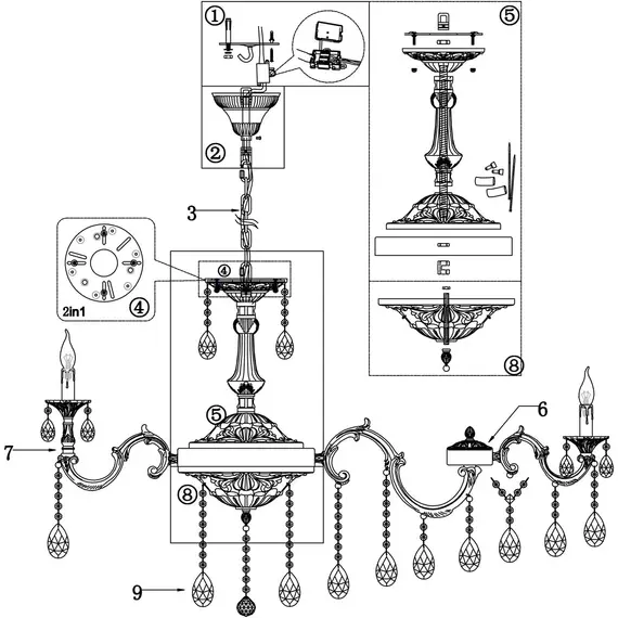 Подвесная люстра Maytoni Monica DIA883-PL-30-G, изображение 2