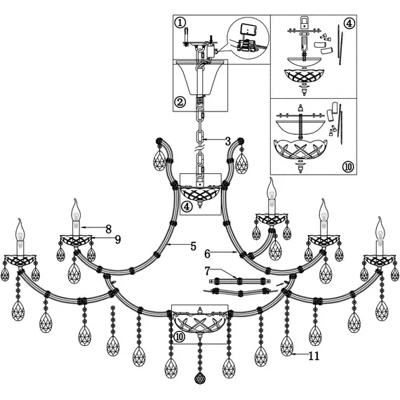 Подвесная люстра Maytoni Erna DIA880-PL-35-G, изображение 2