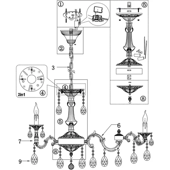 Подвесная люстра Maytoni Monica DIA883-PL-18-G, изображение 2