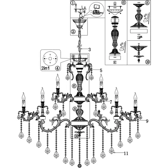 Подвесная люстра Maytoni Monica DIA882-PL-30-G, изображение 2
