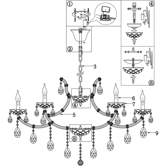 Подвесная люстра Maytoni Erna DIA880-PL-18-G, изображение 2