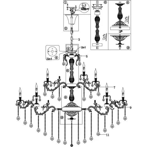 Подвесная люстра Maytoni Monica DIA882-PL-45-G, изображение 2