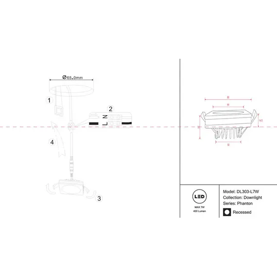 Встраиваемый светодиодный светильник Maytoni Phanton DL303-L7W, изображение 2