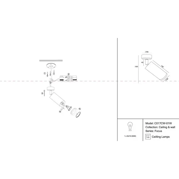 Спот Maytoni Focus C017CW-01W, изображение 2