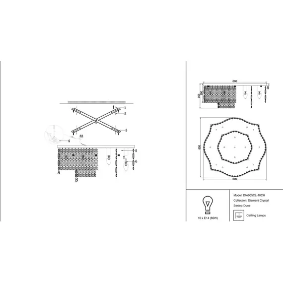 Потолочная люстра Maytoni Dune DIA005CL-10CH, изображение 2