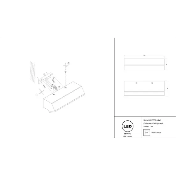 Настенный светодиодный светильник Maytoni Toni C177WL-L4W, изображение 2