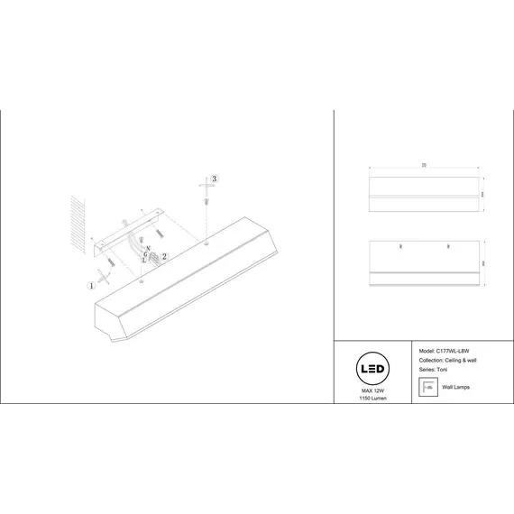 Настенный светодиодный светильник Maytoni Toni C177WL-L8W, изображение 2