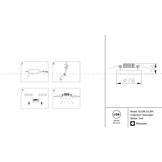 Встраиваемый светодиодный светильник Maytoni Valo DL036-2-L5W, изображение 2