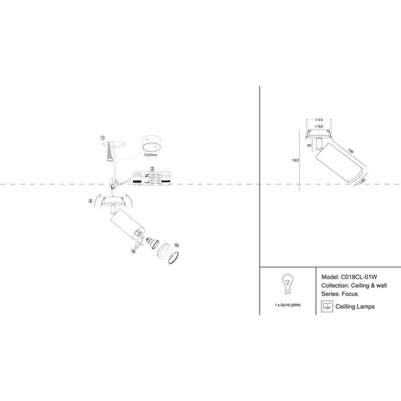 Встраиваемый светильник Maytoni Focus C018CL-01W, изображение 2