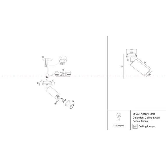 Встраиваемый светильник Maytoni Focus C018CL-01B, изображение 2