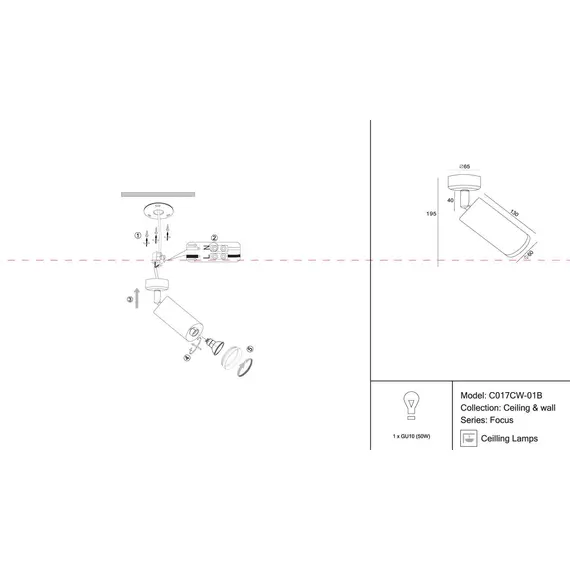 Спот Maytoni Focus C017CW-01B, изображение 2