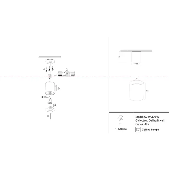 Потолочный светильник Maytoni Alfa C014CL-01B, изображение 2
