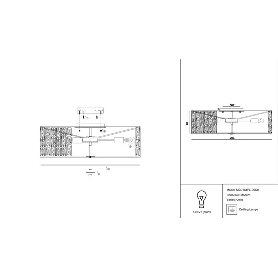 Потолочный светильник Maytoni Gelid MOD184PL-06CH, изображение 2