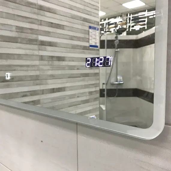 Зеркало Esbano ES-2073TDS 80 x 80 см с подсветкой и подогревом и часами, изображение 3