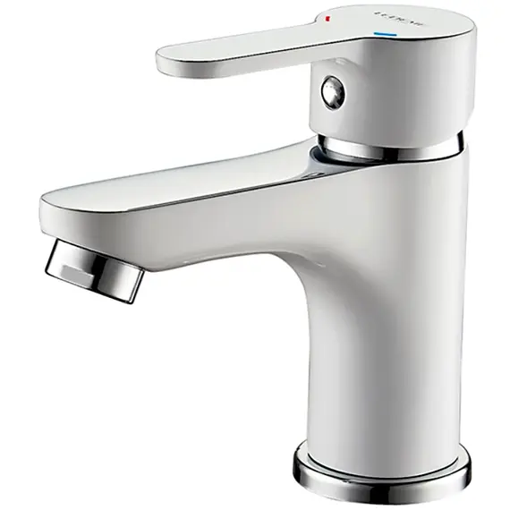 Смеситель для раковины Ledeme R L1003W белый/хром