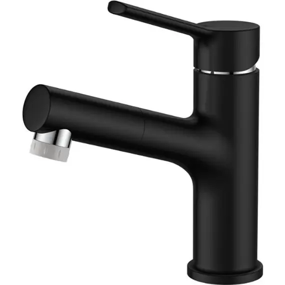 Смеситель для раковины с выдвижным изливом Ledeme L1055B-25 черный