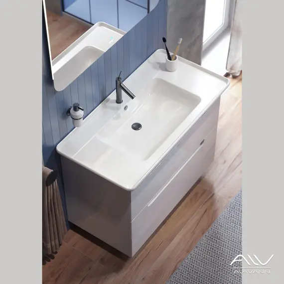 Тумба с раковиной Alavann Berta 105 см белая, изображение 4