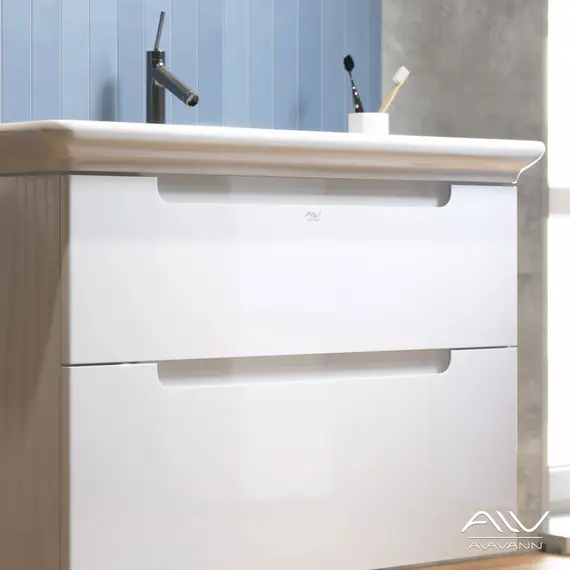 Тумба с раковиной Alavann Berta 105 см белая, изображение 5