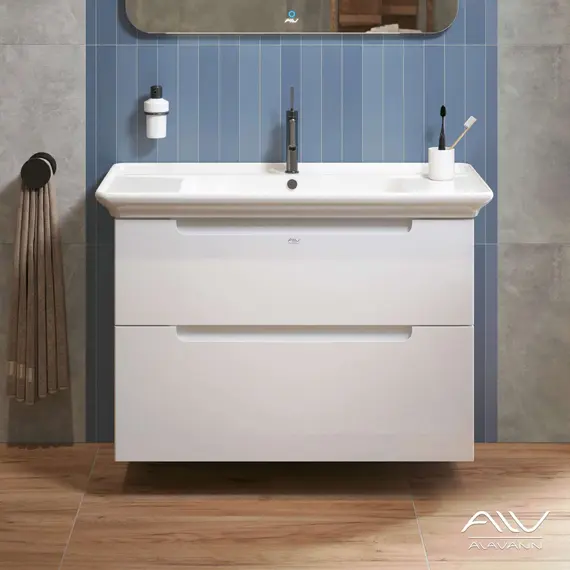 Тумба с раковиной Alavann Berta 105 см белая