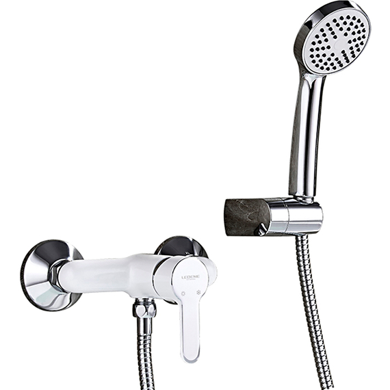 Смеситель для душа Ledeme H03W L2003W белый/хром