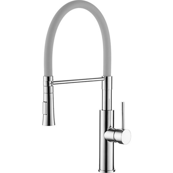 Смеситель для кухни с гибким изливом с душем Ledeme L4097-9 серый/хром