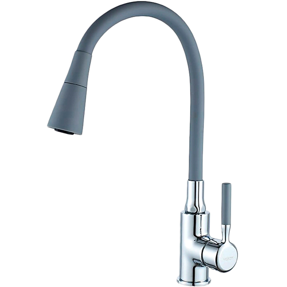 Смеситель для кухни с гибким изливом с душем Ledeme Rainbow L4199-9 хром