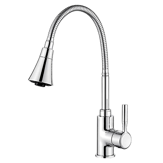 Смеситель для кухни с гибким изливом с душем Ledeme 7L4199 хром