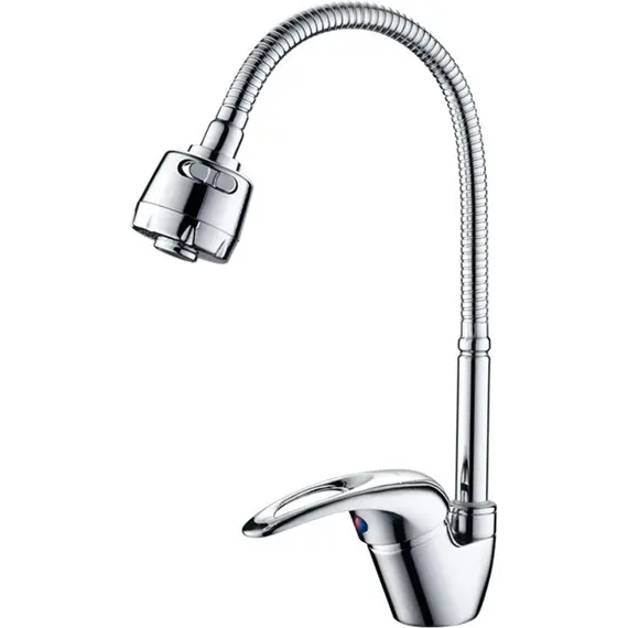 Смеситель для кухни с гибким изливом с душем Ledeme R L4302-B силумин хром