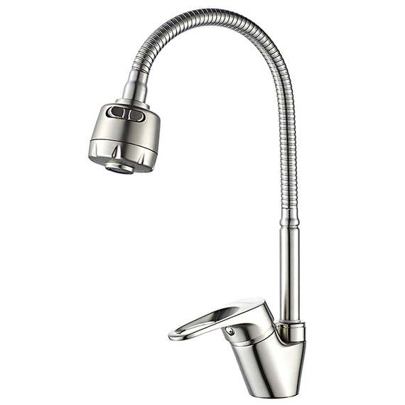 Смеситель для кухни с гибким изливом с душем Ledeme H13A L4313A суперсталь