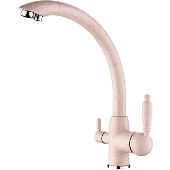 Смеситель для кухни со встроенным краном под фильтр питьевой воды Ledeme R L4455K-3 бежевый, Основной цвет: Бежевый