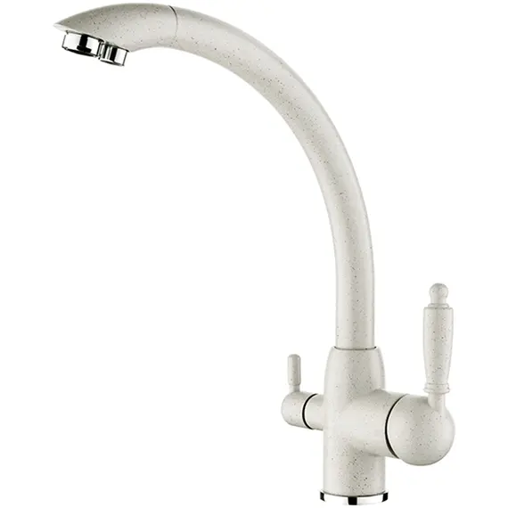 Смеситель для кухни со встроенным краном под фильтр питьевой воды Ledeme 7 L4455W-3 белый, Основной цвет: Белый