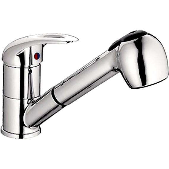 Смеситель для кухни с выдвижной лейкой с душем Ledeme H02-B L6002-B хром