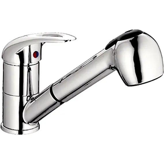 Смеситель для кухни с выдвижной лейкой с душем Ledeme H02-B L6002-B хром