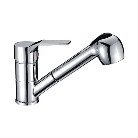 Смеситель для кухни с выдвижной лейкой с душем Ledeme H63 L6063 хром