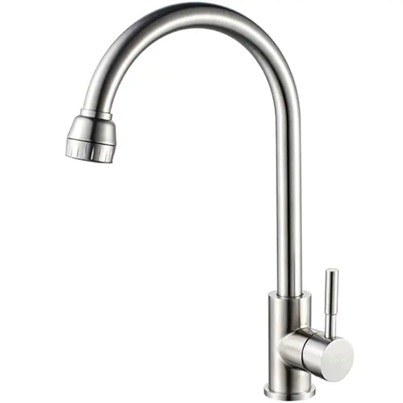 Смеситель для кухни Ledeme L74205 с душем суперсталь