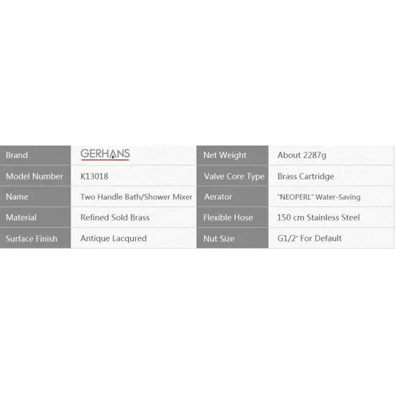 Смеситель для ванны Gerhans K18 K13018 бронзовый, изображение 5