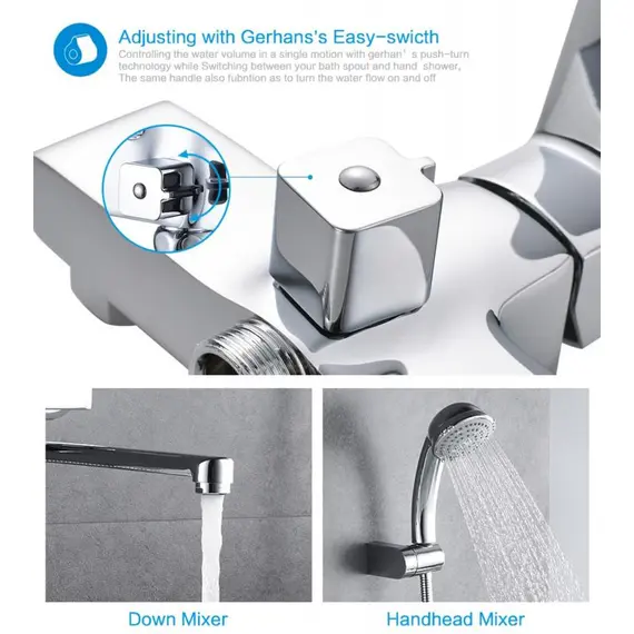 Смеситель для ванны Gerhans Pillar K13106 хром, изображение 10