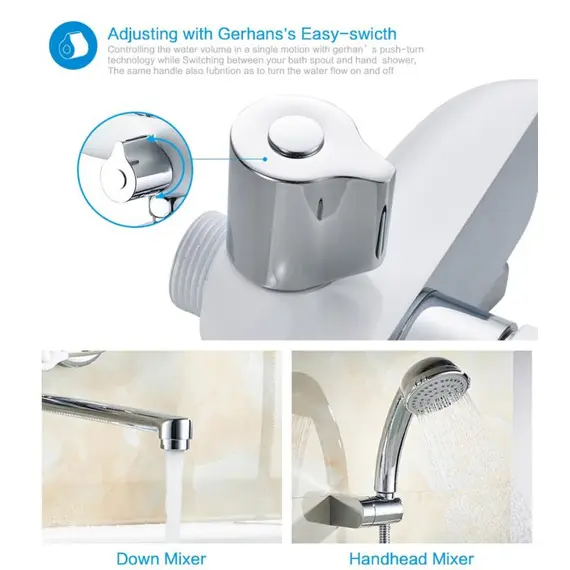 Смеситель для ванны Gerhans K15W K13115W белый/хром, изображение 10