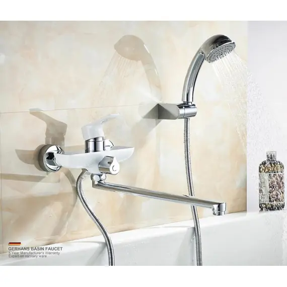 Смеситель для ванны Gerhans K15W K13115W белый/хром, изображение 2