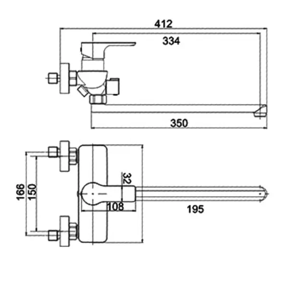 Смеситель для ванны Gerhans K15W K13115W белый/хром, изображение 3