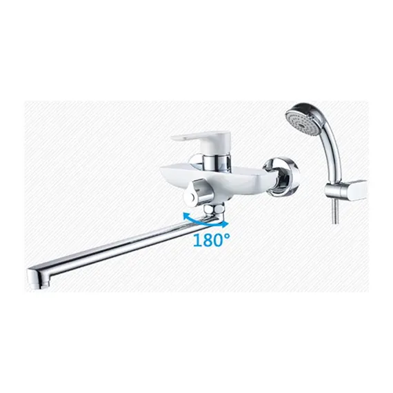 Смеситель для ванны Gerhans K15W K13115W белый/хром, изображение 4