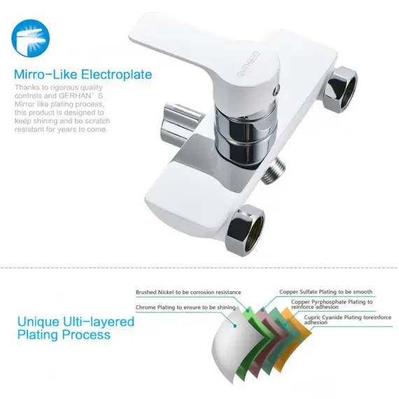 Смеситель для ванны Gerhans K15W K13115W белый/хром, изображение 6