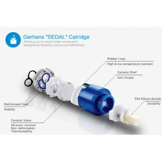 Смеситель для ванны Gerhans K15W K13115W белый/хром, изображение 8