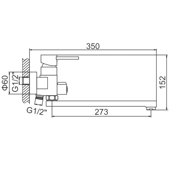 Смеситель для ванны Ledeme H71 L2271 хром, изображение 3